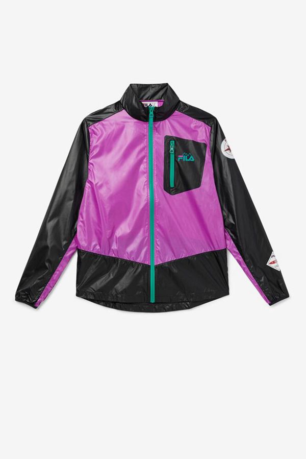 Fila Pinnacle Men's Jackets - Purple/Black/Green,NZ 395-91472